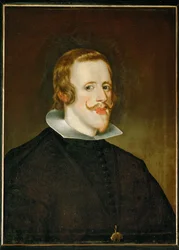 El rey Felipe IV de España en traje negro con el pequeño cuello blanco que introdujo en lugar de las grandes gorguera (óleo sobre lienzo)
