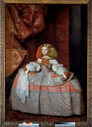 Retrato de la infanta Margarita de Austria (1651-1673), hija de Felipe IV. Pintura de Diego Velázquez (1599-1660), hacia 1659. Dimensiones: 2,12 x 1,47 m. Madrid, Museo del Prado