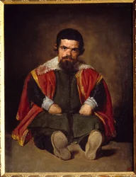 Retrato del bufón Sebastián de Morra, enano de corte, sentado, hacia 1645, A. 1,06 x 0,81 m, Madrid, Museo del Prado