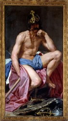 El dios de la guerra Marte. Pintura de Diego Rodríguez de Silva y Velázquez (1599-1660)