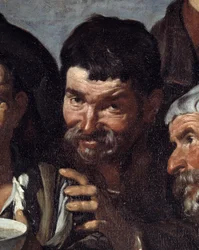El triunfo de Baco o Los borrachos (detalle de un rostro ebrio)