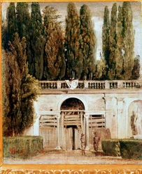 Vista del jardín de la villa de los Medicis