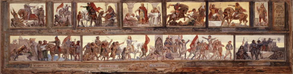 Acontecimientos clave de la historia de Francia: Croquis del patio de la escuela de la rue de Château-Landon