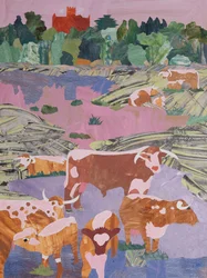 Longhorns a sus anchas (collage)