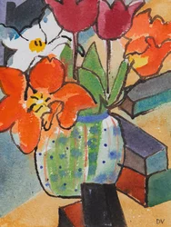 Tulipanes (acuarela y tinta)