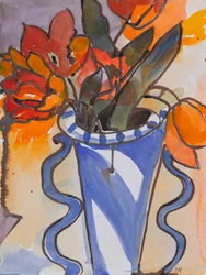 Tulipanes (acuarela y tinta)