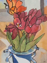 Tulipanes (acuarela y tinta)