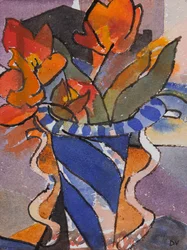 Tulipanes (acuarela y tinta)