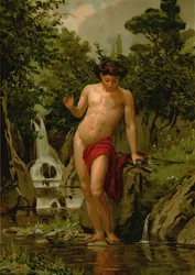Narciso enamorado de su propio reflejo