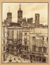 Plaza de los Ángeles, Barcelona (dibujo)