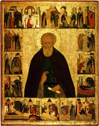 San Dmitry Prilutsky con escenas de su vida, ca 1503