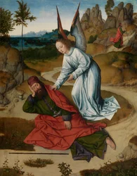 Elías en el desierto, detalle del Retablo del Santísimo Sacramento, c.1464-68 (óleo sobre tabla)