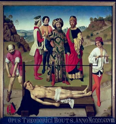 El martirio de San Erasmo, panel central del tríptico de San Erasmo, c.1460