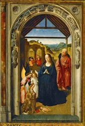 La adoración de los ángeles (pintura sobre madera)
