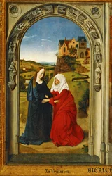 La visitación, Santa María visita a Santa Isabel (pintura sobre madera)