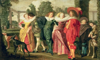Un paseo en el jardín, c.1623