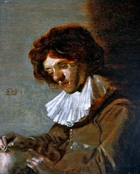 Estudio de un joven practicando una trepanación