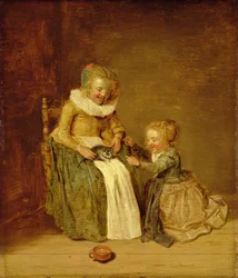 Niños con un gato, 1631