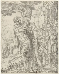 Achior atado a un árbol Judit y Holofernes (título de serie)