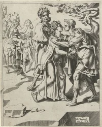 Isaac saludando a Rebeca Isaac
