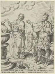 El rey Jeroboam y el varón de Dios ante el altar Historia del hombre desobediente de Dios (título de la serie)