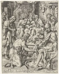 lavado de pies La caída y la redención de la humanidad a través de la vida y la pasión de Cristo (título de la serie)