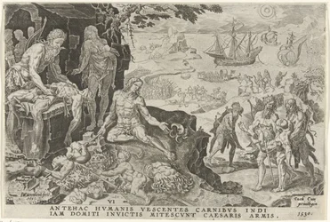 Las tropas imperiales de Carlos V invaden América Central, 1530 Victorias de Carlos V (título de la serie) Divi Caroli. v. imp. optar. max victoriae, ex multis praecipuae (título de la serie)