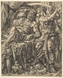 Judith decapitando a Holofernes, de La historia de Judith y Holofernes