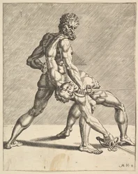 Dos Esgrimistas, de Esgrimistas, placa 8, 1552