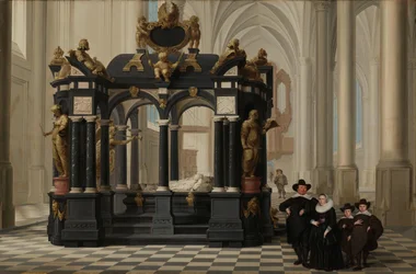 Una familia junto a la tumba del príncipe Guillermo i en la Nieuwe Kerk, Delft
Una familia junto a la tumba de Guillermo I (Guillermo el Silencioso) en la Nieuwe Kerk, Delft