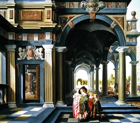 Figuras elegantes en una logia, 1635