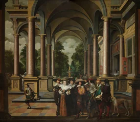 Galería de un Palacio con Arquitectura Ornamental y Columnas
Una secuencia decorativa de siete partes: Galería de un Palacio con Arquitectura Ornamental y Columnas