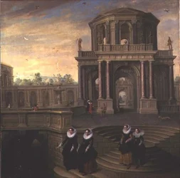 Mujeres bajando escaleras