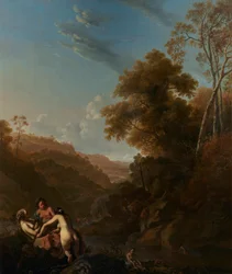 Neerlandés: Italianate landscape with nymphs bathing Italianate landscape with nymphs bathing