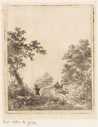 Camino del bosque con figuras