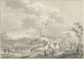 Campamento del ejército ruso en Callantsoog en 1799
