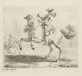 Caballo de cría con jinete Escuela de equitación (título de la serie)