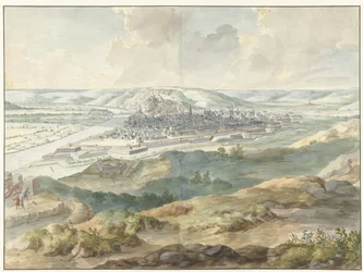 Vista de Namur desde el este durante el asedio de 1695
