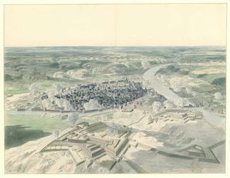 Vista de Namur desde el oeste durante el asedio de 1695