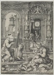 San Lucas pintando a la Virgen