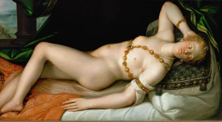 Venus dormida (pintura sobre madera de roble)