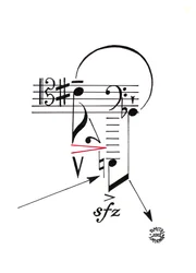 Héroe - rostro dibujado mediante notación musical