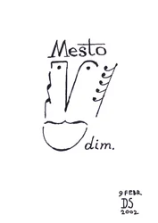 Mesto - caricatura de una cara dibujada con notación musical
