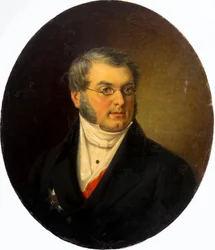 Retrato del autor Mikhail Nikolaevich Zagoskin 1789-1852, 1868