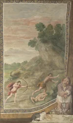 Apolo matando al cíclope Fresco de Villa Aldobrandini, 1617-1618