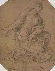 Putti, un ángel en medio cuerpo y una cabeza de mujer. Estudio para una Anunciación