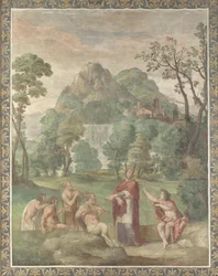 El juicio de Midas, fresco de Villa Aldobrandini, 1617-1618