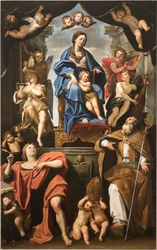 Virgen y Niño con los santos Petronio y Juan el Evangelista
