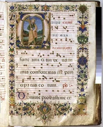 Ms 540 f.3r Página con inicial historiada 