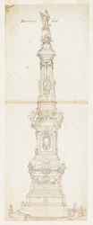 Diseño para el Obelisco de San Domingo, Piazza San Domenico Maggiore, Nápoles